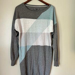 Prana Gray and Blue Colorblock Dress